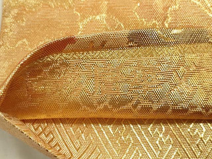 平和屋着物◎六通柄袋帯 九百佐賀錦 鴛鴦花文 金糸 引箔 正絹 逸品 DAAQ9135bc