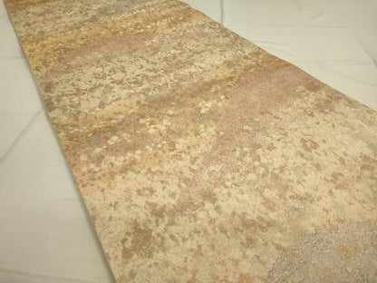 平和屋着物◎六通柄袋帯 重ね山箔散らし文 金糸 引箔 正絹 逸品 DAAQ9155bc