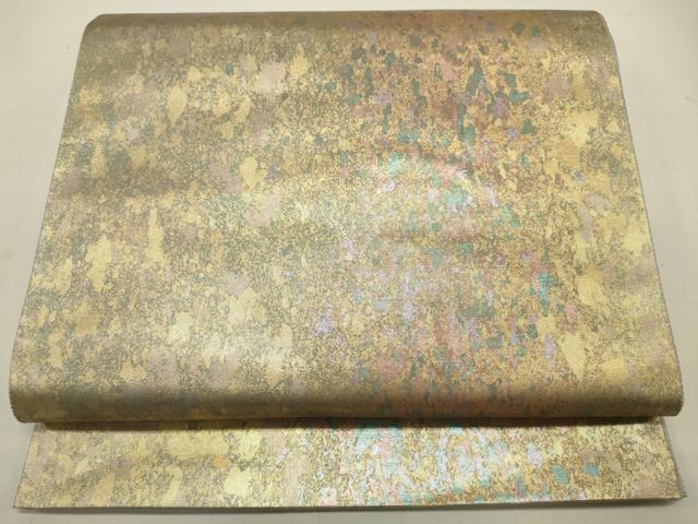 平和屋着物◎六通柄袋帯 霞文 陶漆箔 正絹 逸品 DAAQ9356bc