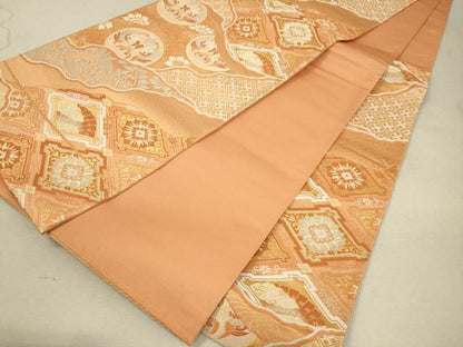 平和屋着物◎六通柄袋帯 唐織 道長吉祥花鳥文 金銀糸 正絹 逸品 DAAQ9389bc
