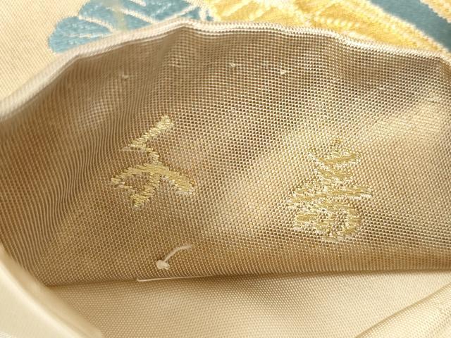 平和屋着物◎六通柄袋帯 唐織 花鳥丸文 金銀糸 引箔 正絹 逸品 DAAQ9390bc
