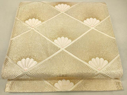 平和屋着物◎六通柄袋帯 松菱文 金銀糸 正絹 逸品 DAAQ9406bc