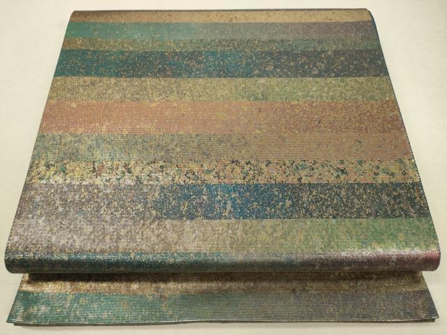 平和屋着物◎六通柄袋帯 霞文 引箔 正絹 逸品 DAAQ9416bc
