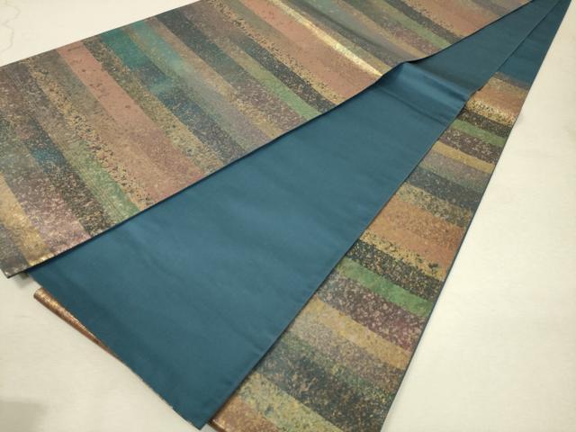 平和屋着物◎六通柄袋帯 霞文 引箔 正絹 逸品 DAAQ9416bc
