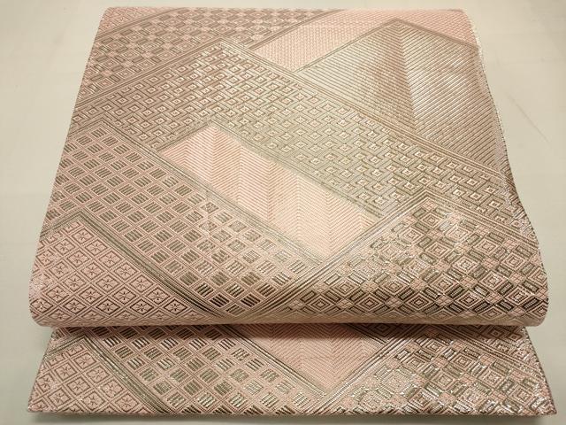 平和屋着物◎佐賀錦 両面 全通柄袋帯 菱文 金糸 正絹 逸品 DAAQ9453bc