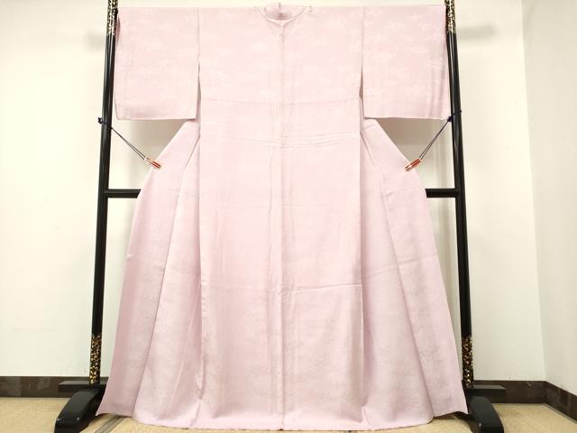 平和屋着物●上質な色無地 花尽くし地紋 淡紅藤色 ますいわ屋扱い ロング丈 正絹 逸品 DAAR0088yyy