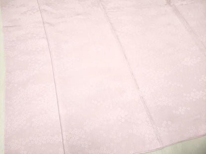 平和屋着物●上質な色無地 花尽くし地紋 淡紅藤色 ますいわ屋扱い ロング丈 正絹 逸品 DAAR0088yyy
