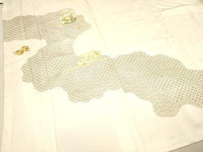 平和屋着物●訪問着 刺繍 貝桶文箱花文 金彩 正絹 逸品 DAAR0101yyy