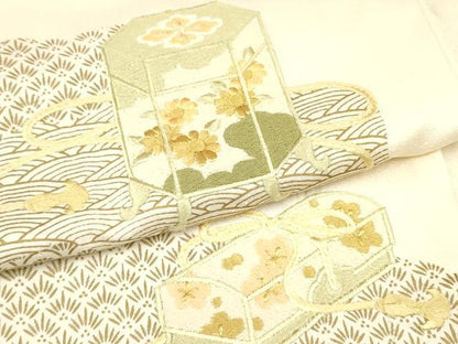 平和屋着物●訪問着 刺繍 貝桶文箱花文 金彩 正絹 逸品 DAAR0101yyy