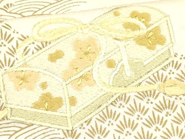 平和屋着物●訪問着 刺繍 貝桶文箱花文 金彩 正絹 逸品 DAAR0101yyy
