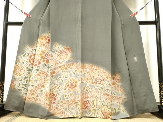 平和屋着物○内田陽一郎 色留袖 夾纈 花唐草文 正絹 逸品 DAAR0119yyy