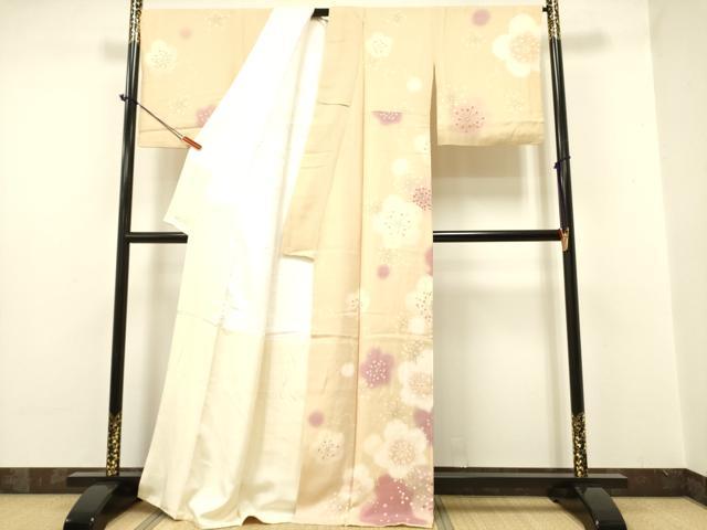 平和屋着物●染色作家　寺島利男　訪問着　お召地　南天文　正絹　逸品　CABD9219gh 平和屋着物○染色作家 寺島利男 訪問着 お召地 南天文 正絹 逸品