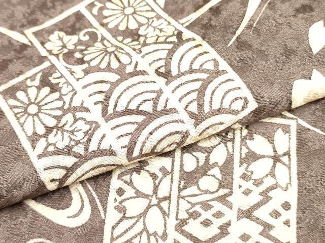 平和屋着物○上質な小紋 絞り 雪輪芝文 暈し染め 正絹 逸品