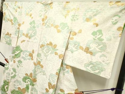 平和屋着物●訪問着 駒刺繍 牡丹 金彩 正絹 逸品 DAAR0158yyy
