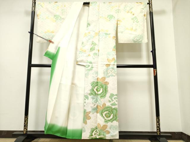 平和屋着物●訪問着 駒刺繍 牡丹 金彩 正絹 逸品 DAAR0158yyy