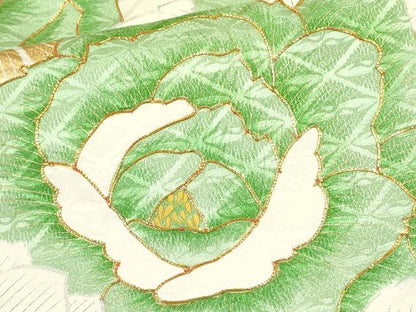 平和屋着物●訪問着 駒刺繍 牡丹 金彩 正絹 逸品 DAAR0158yyy