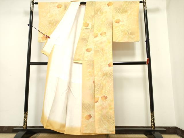 平和屋着物●上質な小紋　草花文　暈し染め　正絹　逸品　DAAR0159yyy