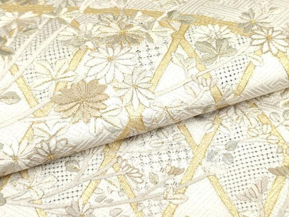 平和屋着物●中国三大刺繍 スワトウ刺繍 汕頭刺繍 総刺繍 色留袖 草花文 金糸 正絹 逸品 DAAR0160yyy