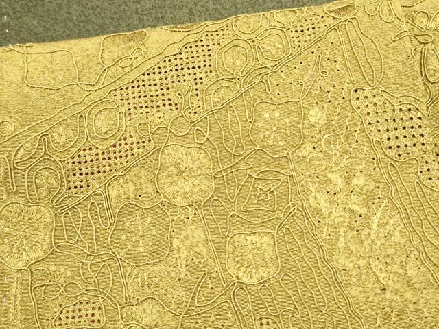 平和屋着物●中国三大刺繍 スワトウ刺繍 汕頭刺繍 総刺繍 訪問着 几帳雪輪花文 正絹 逸品 DAAR0161yyy