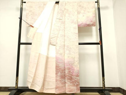 平和屋着物●日展作家 山本唯与志 レリーフ染 訪問着 霞シルエット 正絹 逸品 DAAR0168yyy