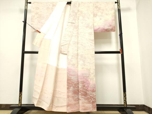 平和屋着物●日展作家 山本唯与志 レリーフ染 訪問着 霞シルエット 正絹 逸品 DAAR0168yyy