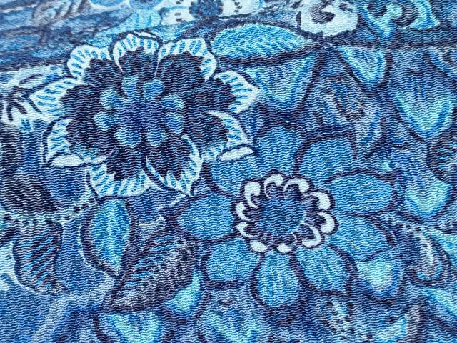平和屋着物●上質な小紋 更紗花文 鬼しぼ縮緬 正絹 逸品 DAAR0173yyy