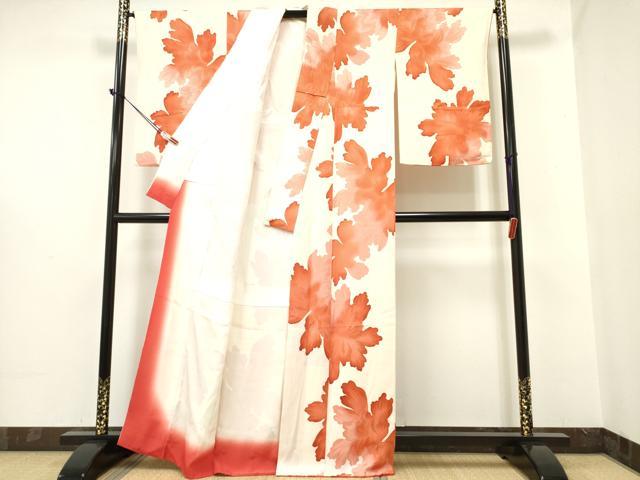 平和屋着物●上質な小紋 地紋起こし 舞花文 正絹 逸品 DAAR0174yyy