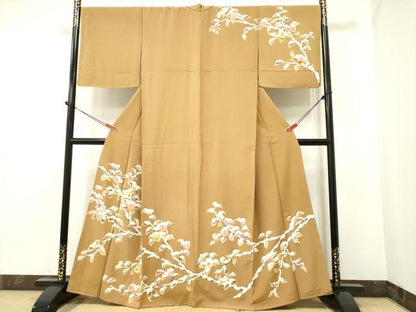 平和屋着物●訪問着 手描き 雪持椿 正絹 逸品 未使用 DAAR0191yyy
