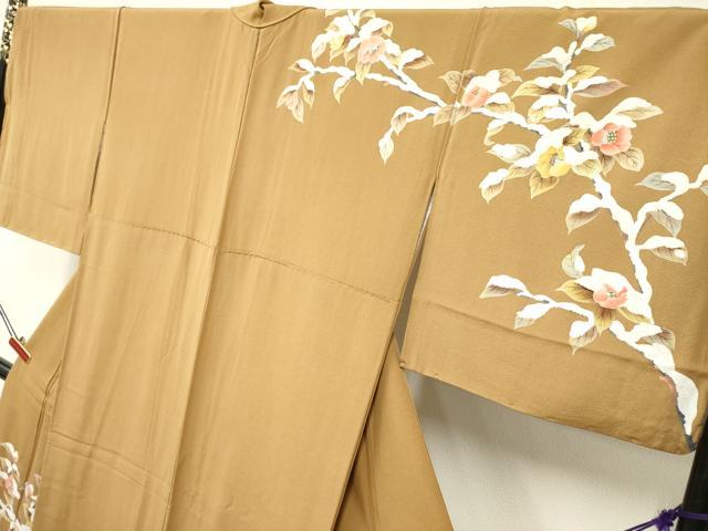 平和屋着物●訪問着 手描き 雪持椿 正絹 逸品 未使用 DAAR0191yyy