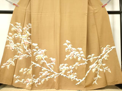 平和屋着物●訪問着 手描き 雪持椿 正絹 逸品 未使用 DAAR0191yyy