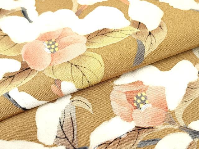 平和屋着物●訪問着 手描き 雪持椿 正絹 逸品 未使用 DAAR0191yyy
