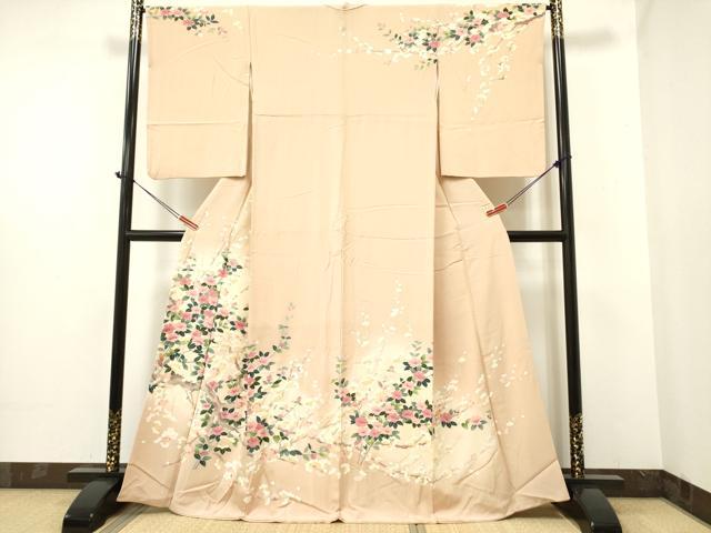 平和屋着物●訪問着 友禅 枝花文 暈し染め 正絹 逸品 DAAR0214yyy