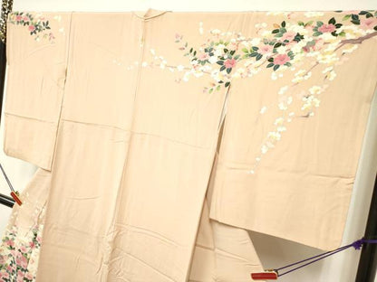 平和屋着物●訪問着 友禅 枝花文 暈し染め 正絹 逸品 DAAR0214yyy