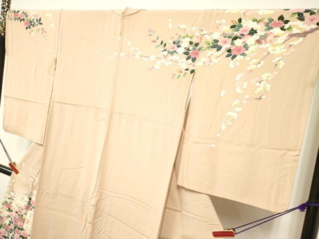 平和屋着物●訪問着 友禅 枝花文 暈し染め 正絹 逸品 DAAR0214yyy