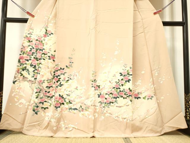 平和屋着物●訪問着 友禅 枝花文 暈し染め 正絹 逸品 DAAR0214yyy