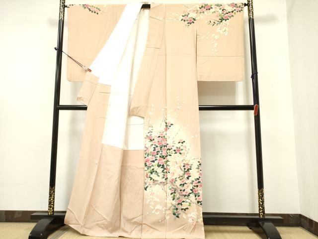 平和屋着物●訪問着 友禅 枝花文 暈し染め 正絹 逸品 DAAR0214yyy