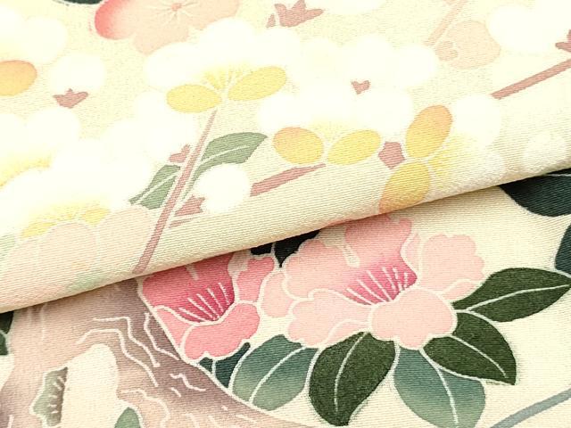 平和屋着物●訪問着 友禅 枝花文 暈し染め 正絹 逸品 DAAR0214yyy
