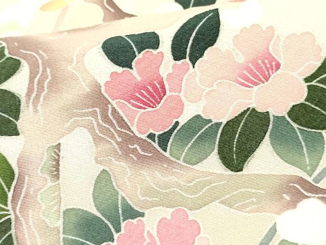 平和屋着物●訪問着 友禅 枝花文 暈し染め 正絹 逸品 DAAR0214yyy