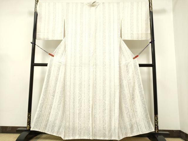 平和屋着物●上質な小紋 花唐草間道 背抜き仕立て 正絹 逸品 DAAR0245yyy