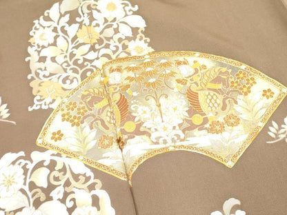 平和屋着物●豪華色留袖 作家物 手描き 地紙狩猟花文 暈し染め 金彩 正絹 逸品 未使用 DAAR0271yyy