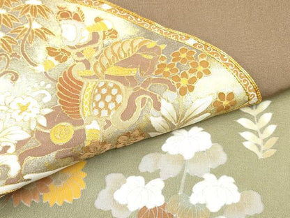 平和屋着物●豪華色留袖 作家物 手描き 地紙狩猟花文 暈し染め 金彩 正絹 逸品 未使用 DAAR0271yyy