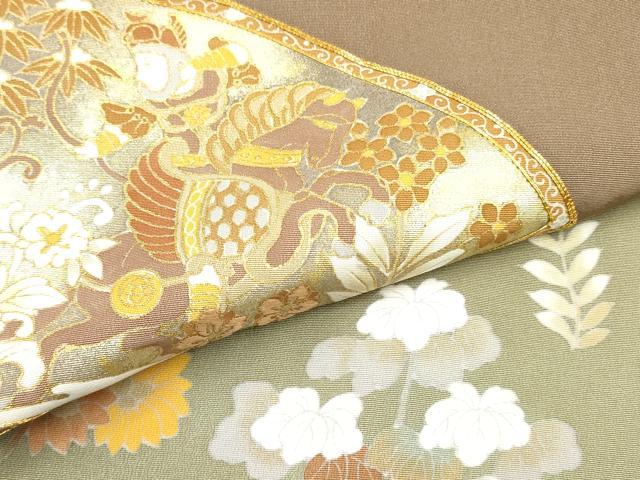 平和屋着物●豪華色留袖 作家物 手描き 地紙狩猟花文 暈し染め 金彩 正絹 逸品 未使用 DAAR0271yyy