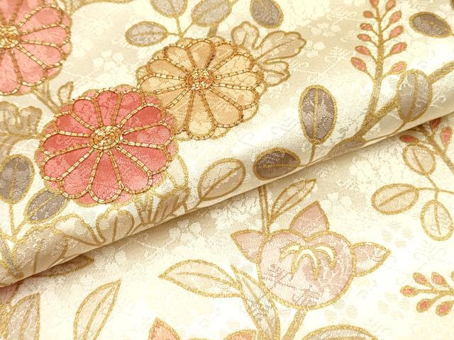 平和屋着物●訪問着 駒刺繍 霞花鳥文 暈し染め 金彩 正絹 逸品 DAAR0274yyy