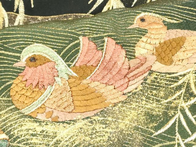 平和屋着物●豪華黒留袖 鴛鴦 渡橋文 金糸 正絹 逸品 DAAR0280yyy