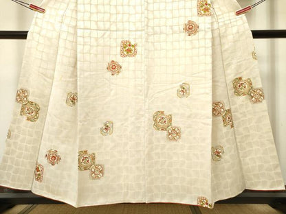 平和屋着物●上質な小紋　花絵皿文　金彩　正絹　逸品　DAAR0293yyy