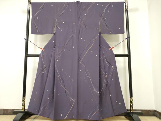 平和屋着物●上質な小紋 刺繍 抽象文様 金彩 ますいわ屋扱い 正絹 逸品 DAAR0312yyy