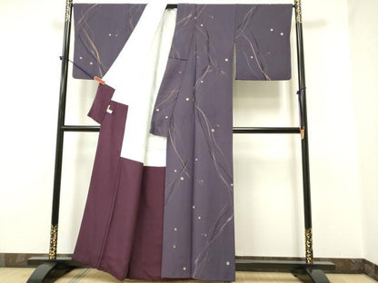 平和屋着物●上質な小紋 刺繍 抽象文様 金彩 ますいわ屋扱い 正絹 逸品 DAAR0312yyy