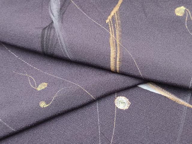 平和屋着物●上質な小紋 刺繍 抽象文様 金彩 ますいわ屋扱い 正絹 逸品 DAAR0312yyy