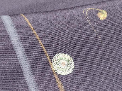 平和屋着物●上質な小紋 刺繍 抽象文様 金彩 ますいわ屋扱い 正絹 逸品 DAAR0312yyy
