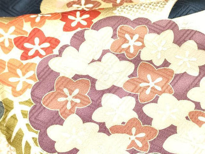 平和屋着物●十日町老舗ブランド　吉澤友禅　吾妻徳穂　振袖　駒刺繍　束ね熨斗吉祥花文　金彩　正絹　逸品　未使用　DAAR0314yyy